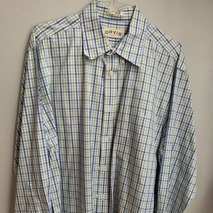 Orvis Plaid Shirt, XL Green & Blue